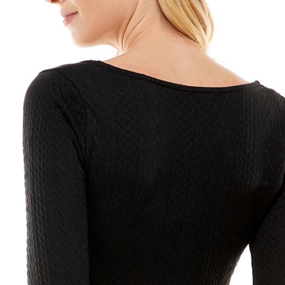 Ultra Flirt Womens Crop Long Sleeve Button-Up Top Cardigan Juniors Small Black - Picture 7 of 12